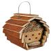 Garden Mile Eco-Friendly Wooden Bee and Insect Hotel - Free Standing Natural Wood Bug House - Hanging Outdoor Garden Shelter Nesting Habitat Bee House for Bees Butterflies Ladybirds and Bug
