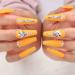 Outyua 3D Rhinestone Designer Press On Nails - Yellow Shimmer Coffin Extra Long Fake Nails - 24pcs Crown Design for Women and Girls - Buy Online on GoSupps.com