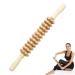 Massage roller wood scooter massage device with handle accessories anti -cellulite massage massage roller body roller for legs neck (natural wood color)
