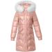 Pink Padded Jacket for Women | Slim Fit Faux Fur Parka with Hood | Winter Warm Outwear (Size: Medium) - Buy Online on GoSupps.com