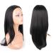 Jiayi 16 Inch Half Wig Quick Wear Weave Synthetic Hair Women's Wig - Straight 3/4 Half Up Half Down Style with Perfect Hairline - Japanese Fiber - (1B Off Black) - Buy Online on GoSupps.com