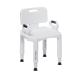 Drive Medical RTL12505 Handicap Bathroom Bench with Back and Arms, White