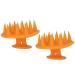 Gientan 2 pieces of silicone head skin massage scrubber for men and women wet and dry dandruff removal orange shampoo brush for hair growth