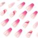 Justotry 24 Pcs Swirl Gradient Pink Fake Nails with Flower Patterns - Medium Acrylic Coffin False Nails for Women - Pretty Ballerina Stick on Nails for Nail Art - Buy Online on GoSupps.com