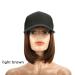 Iluu Light Brown Short Straight Bob Wig with Hat | 9 Short Art Hair Extensions & Adjustable Black Baseball Cap for Women Bobo 23cm - Buy Online on GoSupps.com