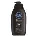 NIVEA MEN Active Clean Body Wash with Active Charcoal | Men Shower Gel for Body Face and Hair 887 ml