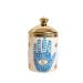 Big Eye Aromatherapy Candle Jar With Lid Ceramic Makecup Cotton Swab Holder Home Deocrative Bottler Home Fireplace Kitchen Dining Decor For Living Room Knick Knacks Candle Holder (Hand)