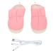 Heated slippers electrically heated USB plush shoes for men and women heated foot warmers for home use keeps your feet warm (pink)