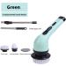 Electric Spinning Scrubber Power Shower Scrubber 2000mAh Waterproof Shower Scrubber with Long Adjustable Handle & Triple Brush Heads Electric Cleaning Brush for Tub Tile Floor Sink and Window Multifunctional Cleaning Brush (With 3 Green Heads) - Buy Online on GoSupps.com