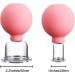 Glass Facial Cupping Set - 2 Piece Silicone Vacuum Suction Cups for Face, Back, Shoulder - Pink - Buy Online on GoSupps.com