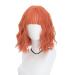 BGHJUE Wig Short Hair Orange 80% Density Full Straight Colored Frontal Bob Wigs 35cmOrange