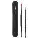 Ear Cleaner Tool Double-Heads Ear Wax Picker Removal Set - Portable Ear Wax Discharging Supplies for Kids Adults 360 Degrees Thorough Ear Cleaning Sritob Black