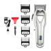 Hair Clippers for Men Professional Full Metal Electric Hair Clipper Rechargeable Hair Clipper High Power with LCD Oil Head Clipper(Color:Silver)