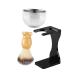 Beaupretty 3 sets of razor set razor shaving roofs shaving brush black suit for men beard brush and stand multi-purpose-rasier brush multifunction bracket hairpise men wood
