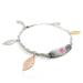 Pre-Engraved Customized Kid s Nut Allergy Alert Bracelet Steel Leaves - Wallet Card Included