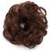 Curly Wavy Hair Bun Hair Ribbon Light Auburn & Dark Brown Scrunchy - Hairpieces Chignon Ponytail - Buy Online on GoSupps.com
