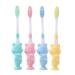 YUECI children's toothbrush-4-part-soft bristle cartoon children's toothbrush with soft bristles 4 3-12 year old bear and rabbit toothbrushes Children's toothbrush and shape unit size multi-color-2