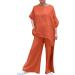 WILLBEST Womens 2 Piece Outfit Long Sleeve Shirt & High Waisted Shorts Lounge Sets Linen Vacation Tracksuits 2071-sukrn-a-red M - Buy Online on GoSupps.com