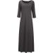 Jacansi Women's 3/4 Long Sleeve Maxi Dress - XL Dark Gray | Boat Neck, Casual Style with Pockets - Buy Online on GoSupps.com