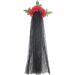 amangul Women Floral Headdress Rose Flower Mesh Lace Headbands for Halloween Party Carnival Vintage Costume Party s(Red Black) - Buy Online on GoSupps.com