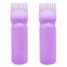 2 Pieces Root Comb Applicator Bottle Hair Coloring Dye Bottle Scalp Treament Essential Salon Hair Cleansing Bottle With Graduated Scale, Purple