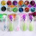 DIY 12 pieces Mixed Colographic Flame Form Nail sequin laser letter shape glitter flakes manicure art decoration accessories tools LB flame set with 12 colors