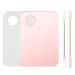 4 Pcs Makeup Mixing Tray Makeup Palette with Makeup Spatula Makeup Mixing Palette Foundation Palette for Eye Shadow Lipsticks Nail Art Beauty Salon (Pink and transparent)