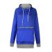 Men's Women's Long Sleeve Large Kangaroo Pocket Cat Puppy Hoodie Sweatshirt M Blue