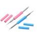 2pcs Stainless Steel Acne Removal Needle with Pink and Blue Silicon Tube Loop Blackhead Extractor Comedone Extractor Blackhead and Whitehead Remover Tools 2 in 1