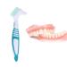 Presswent toothbrush dentures cleaning multi -layered bristles tooth cleaning gaps prosthetic toothbrush hard teeth brush for dental care for dental care and restorative care blue 1 piece