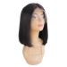 Zanawigs 7a unprocessed Brazilian virgin real hair bob per se for african American women short point per se -cock with baby hair clip side part 10inch (25.4cm) Lace Front Wig (natural black)
