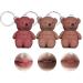 3 Colors Keychain Bear Lipsticks Matte Lip Mud Keychain Little Bear Mist Face Lip Glaze 2 in 1 Bear Keychain Velvet Matte Lipstick Lip Mud Set Waterproof Long Lasting gloss Moisturizing Lip Gloss(4+5+6)