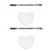 Vicasky 2 sets of ring palette drawing accessories make-up spatula made of stainless steel heart make-up plate cardiac nailart tablet Small drawing plates stainless steel heart-shaped presentation tablet