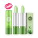 Yucccer 3 pieces aloe vera lip care stick lipstick green set aloe lips lip butter jelly lipstick lip gloss temperature color change lipstick durable waterproof for girls gift