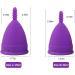 M Muncaso Menstrual Cup 2-Pack | Soft & Flexible Medical Silicone Reusable Menstruation Cup - Purple - Buy Online on GoSupps.com