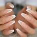 A N K 24 pieces Artificial Acrylic Long tip Manicure V shaped Coffin Bellarina False nails (white) - Buy Online on GoSupps.com