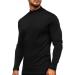 Men's Black Mock Turtleneck Long Sleeve T-Shirt - Large | Lightweight Stretch Undershirt - Buy Online on GoSupps.com