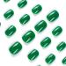 Feder Nails - Kxamelie Green Dainty Acrylic Press-On Nails | Full Cover White Round Design | Lightweight & Available in Various Sizes - Buy Online on GoSupps.com