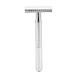 Qyebavge Safety Razor with Long Handle Zinc Alloy Reusable Manual Shaver Double Edge for Men