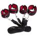 Adjustable Soft Nylon Wrist and Ankle Handcuffs Set in Red with Eye Mask - Comfortable and Stylish Bondage Kit - Buy Online on GoSupps.com