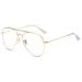 Voolga blue light filter glasses with a large frame trendy glasses without strength women and gentlemen fake glasses for anti -blue light from computer gold