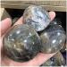 1pc Natural Crystal Gemstone Black Moonstone Quartz Palm Stone 60-70mm for Garden Decoration - Buy Online on GoSupps.com