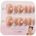 French Tip Press on Nails - Short Round Press On Nails with Nail Tips white Pearl and flower Design Glossy Naked Pink press on nails Acrylic False Nails Cute Artificial Nails - Buy Online on GoSupps.com
