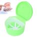Denture Retainer Box - Portable False Teeth Storage Case for Travel | Small Green Tooth Box with Net Container - Buy Online on GoSupps.com