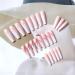 24 Pcs Long Coffin Pink Marble Gold Foil Press On Nails - Glossy False Nails with Glue for Women and Girls - Buy Online on GoSupps.com