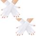 2 Pairs Anti UV Fingerless Gloves for Women Gel Nails Manicures White Hand Protection Gel Manicures Nails Gloves UV Shield Glove for Nail Design from UV Light Lamp Manicure Dryer One Size White