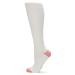 MeMoi WellFit 15-20mmHg Off Black Cotton Compression Socks Ivory 9-11