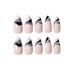 Justotry 24-Piece Press-On Nails - Short Black & Gray Swirl Almond Artificial Nails for Women & Girls | Easy Stick-On Pink Acrylic Fake Nails - Buy Online on GoSupps.com