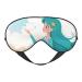 Soft Retro Mermaid Printed Eye Mask Adjustable Breathable Eye Masks for Sleep Light Blocking & Double-Sided Black