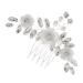 Wedding Hair Accessories Hair Toppers Rhinestone Hair Comb Flower Hair Side Comb Decorative Hair Side Comb Headgear Decorate Wedding Dress Crystal Bride White Soft Pottery Flower